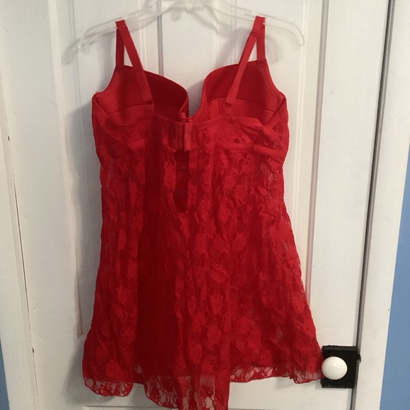 SMART & SEXY: red all lace sleepwear lingerie. 42DD - Picture 2 of 5
